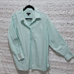Lands' End Classic Top Womens 22W Mint Green, Preppy, Office, Career